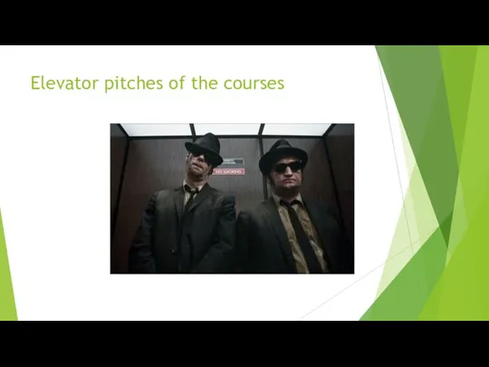 Elevator pitches of the courses