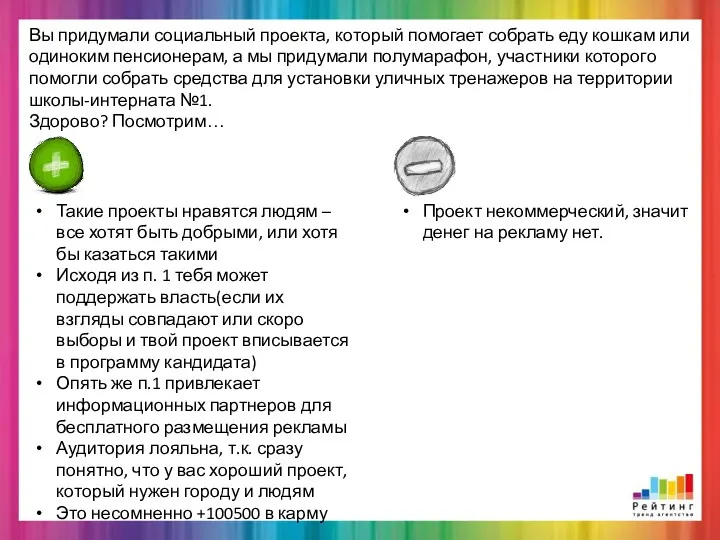 Вы придумали социальный проекта, который помогает собрать еду кошкам или