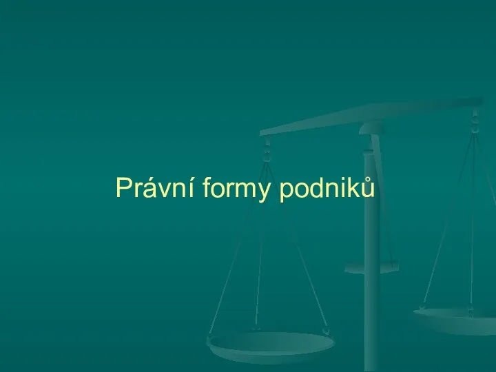 Právní formy podniků