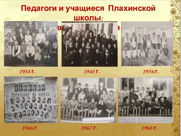 Педагоги и учащиеся Плахинской школы: вчера и сегодня 1934 г.