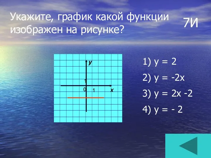 7И 1) у = 2 2) у = -2х 3)