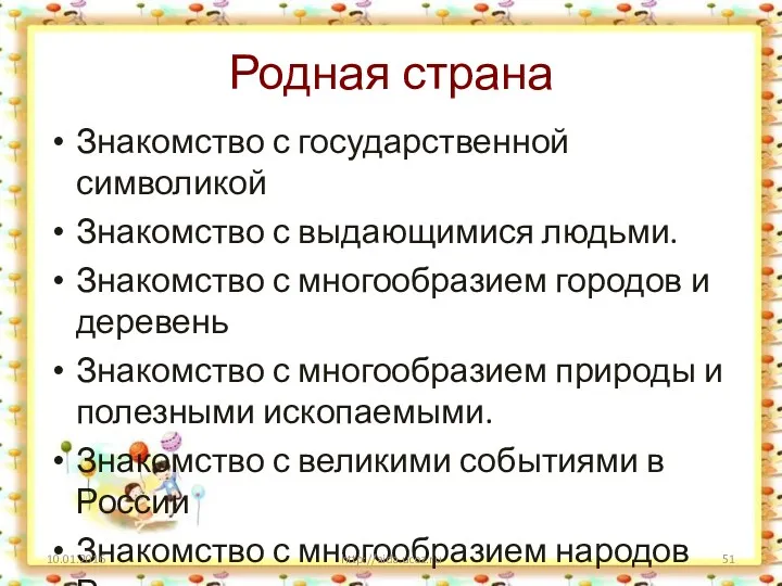 Родная страна Знакомство с государственной символикой Знакомство с выдающимися людьми.