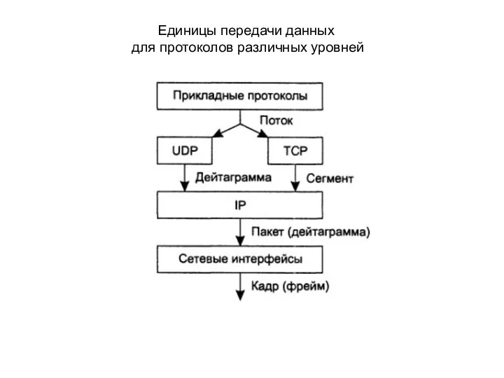 Единицы передачи данных для протоколов различных уровней