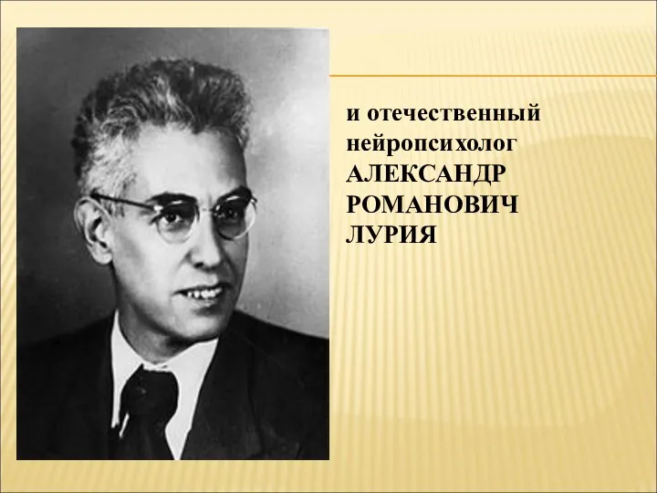 и отечественный нейропсихолог АЛЕКСАНДР РОМАНОВИЧ ЛУРИЯ