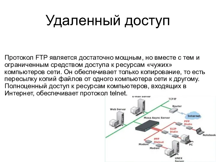 Протокол FTP является достаточно мощным, но вместе с тем и ограниченным средством доступа