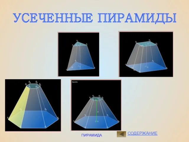 ПИРАМИДА СОДЕРЖАНИЕ УСЕЧЕННЫЕ ПИРАМИДЫ