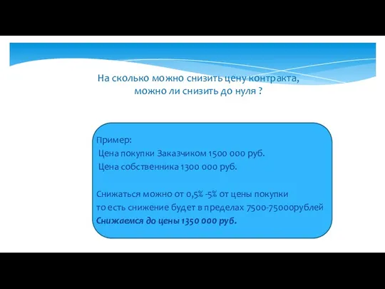 На сколько можно снизить цену контракта, можно ли снизить до