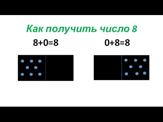 Как получить число 8 8+0=8 0+8=8