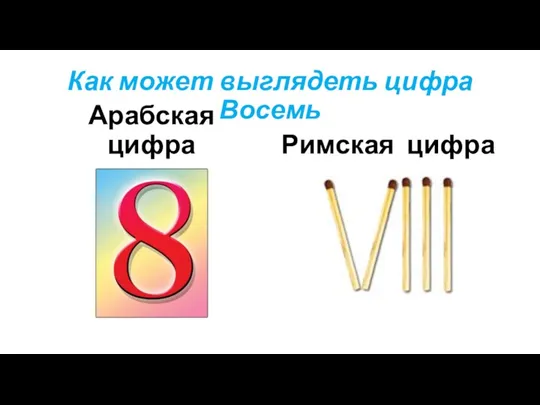 Как может выглядеть цифра Восемь Арабская цифра Римская цифра