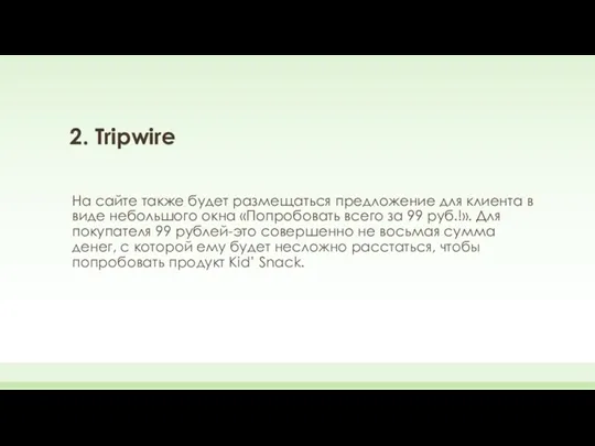 2. Tripwire На сайте также будет размещаться предложение для клиента