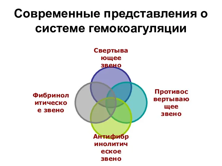 Современные представления о системе гемокоагуляции