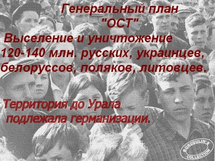 Территория до Урала подлежала германизации.