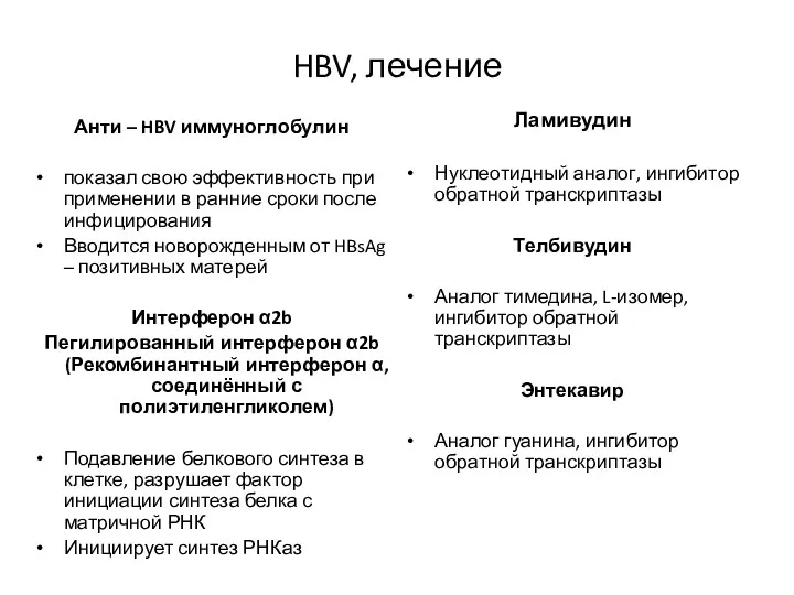 HBV, лечение Анти – HBV иммуноглобулин показал свою эффективность при