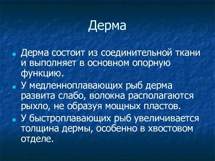 Дерма Дерма состоит из соединительной ткани и выполняет в основном