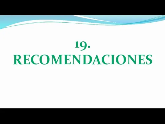 19. RECOMENDACIONES