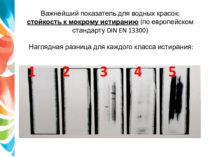 Важнейший показатель для водных красок: стойкость к мокрому истиранию (по