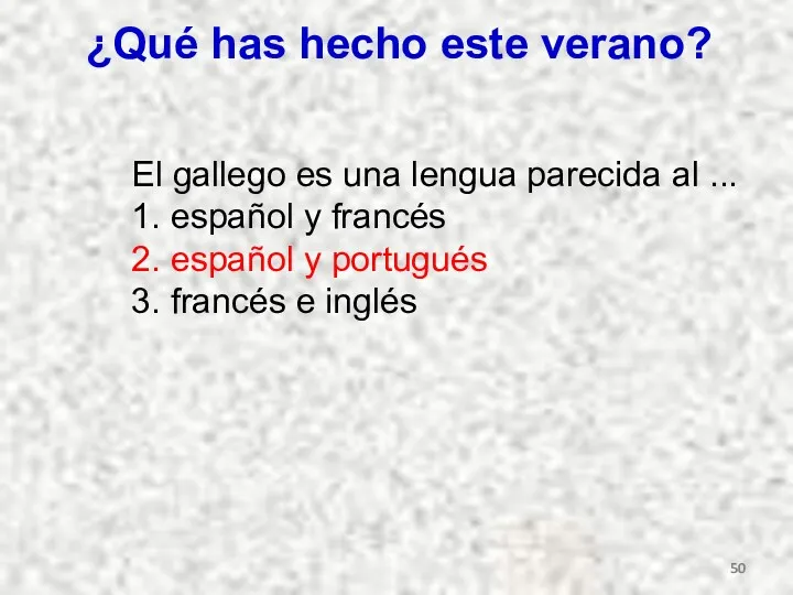 ¿Qué has hecho este verano? El gallego es una lengua