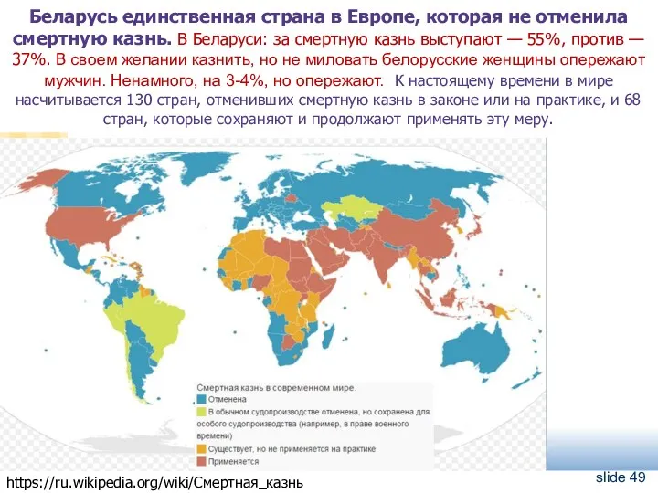 Беларусь единственная страна в Европе, которая не отменила смертную казнь.