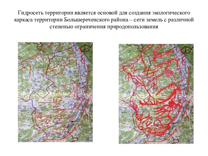Гидросеть территории является основой для создания экологического каркаса территории Большереченского района – сети