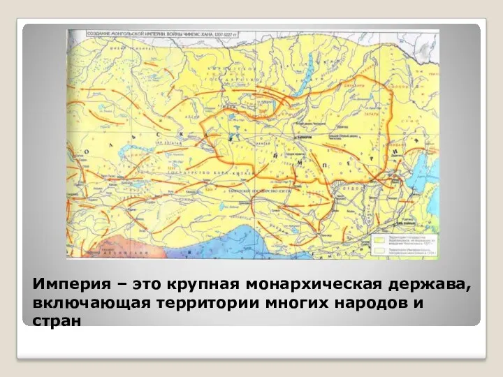 Империя – это крупная монархическая держава, включающая территории многих народов и стран