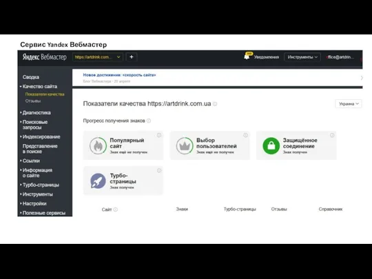 Сервис Yandex Вебмастер