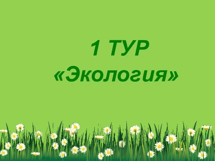 1 ТУР «Экология»