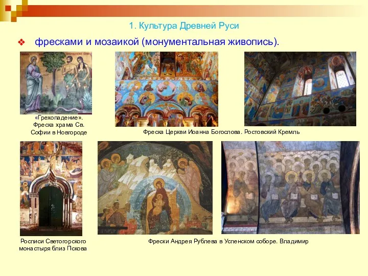 фресками и мозаикой (монументальная живопись). «Грехопадение». Фреска храма Св. Софии