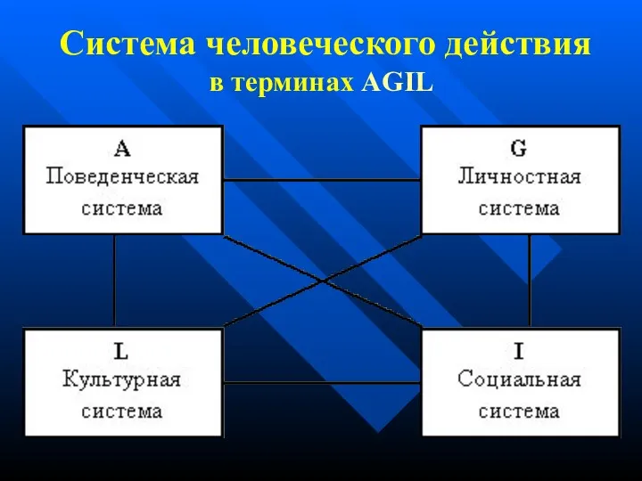 Система человеческого действия в терминах AGIL