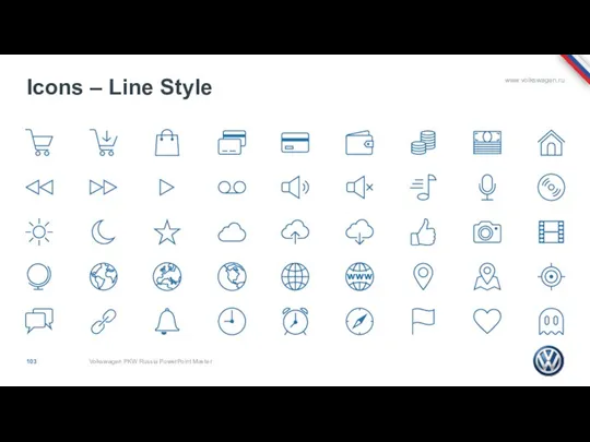 Icons – Line Style Volkswagen PKW Russia PowerPoint Master