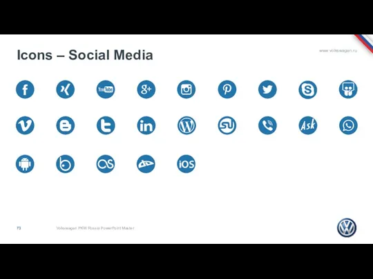 Icons – Social Media Volkswagen PKW Russia PowerPoint Master