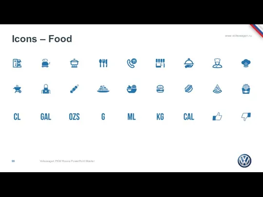 Icons – Food Volkswagen PKW Russia PowerPoint Master