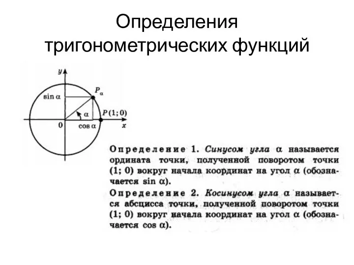 Определения тригонометрических функций