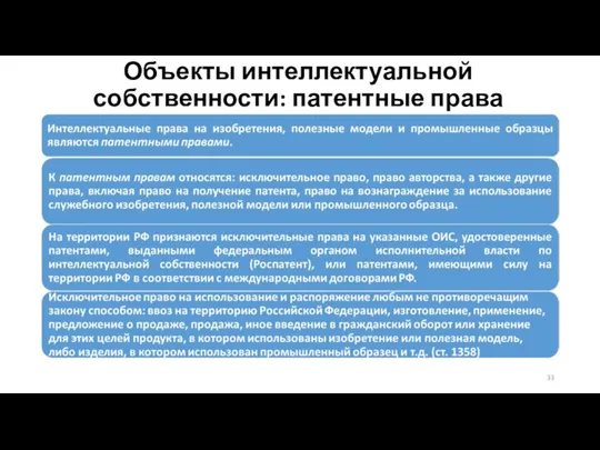 Объекты интеллектуальной собственности: патентные права