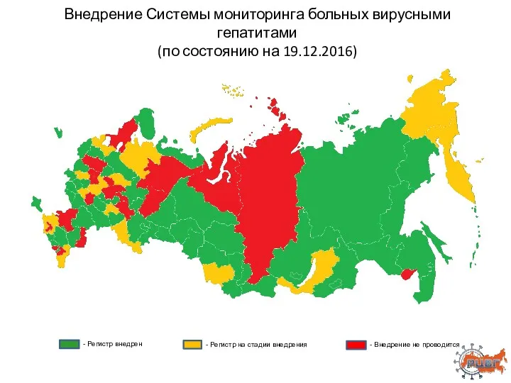 - Внедрение не проводится - Регистр на стадии внедрения Внедрение