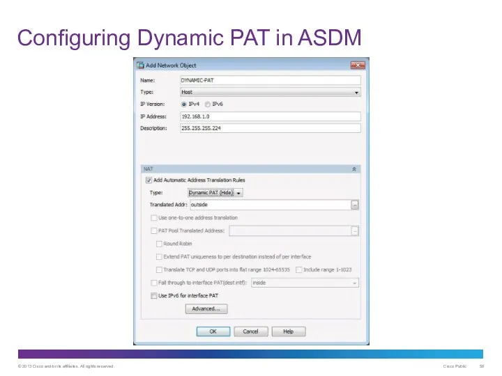 Configuring Dynamic PAT in ASDM