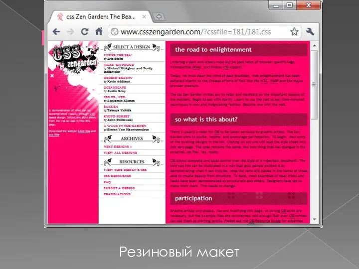 Виды макетов веб-страниц Резиновый макет