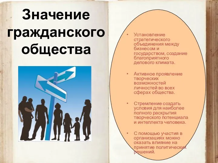 Установление стратегического объединения между бизнесом и государством, создание благоприятного делового климата. Активное проявление