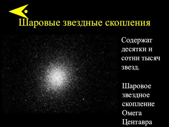 Шаровые звездные скопления Содержат десятки и сотни тысяч звезд. Шаровое звездное скопление Омега Центавра