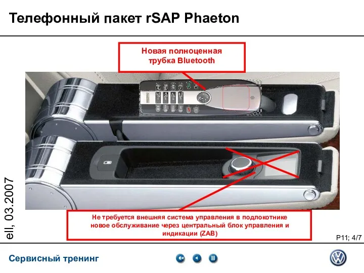 ell, 03.2007 Новая полноценная трубка Bluetooth Не требуется внешняя система