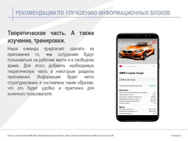 Контент для Приложения BMW Start и Новые Информационные Блоки |