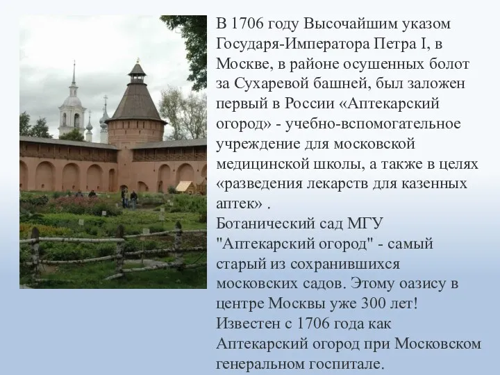 В 1706 году Высочайшим указом Государя-Императора Петра I, в Москве,