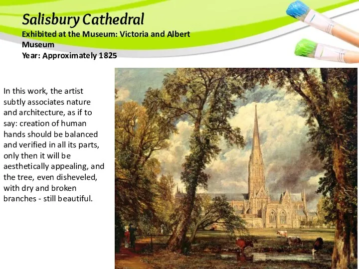 Salisbury Cathedral Exhibited at the Museum: Victoria and Albert Museum