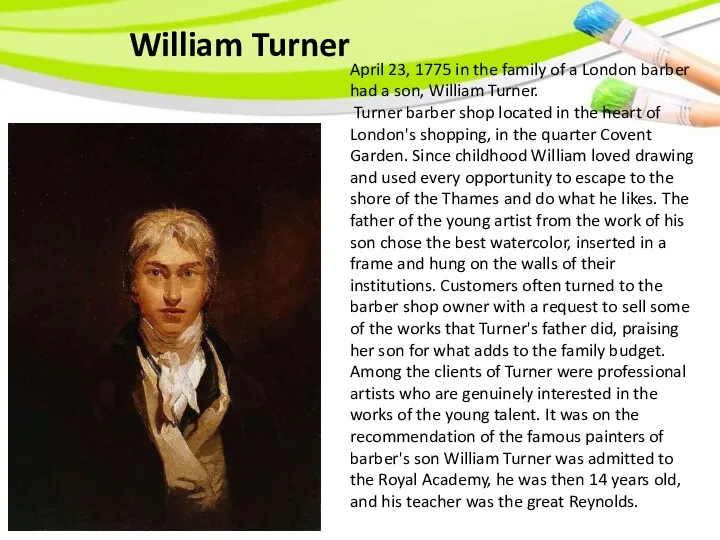 William Turner April 23, 1775 in the family of a