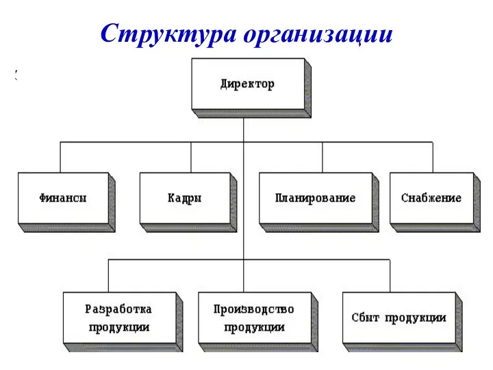 Структура организации это фиксированные взаимосвязи, которые существуют между подразделениями и работниками организации.