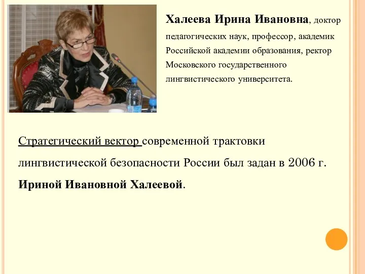 Стратегический вектор современной трактовки лингвистической безопасности России был задан в