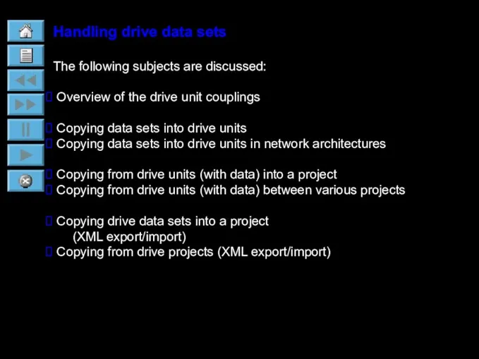 Handling drive data sets The following subjects are discussed: Overview