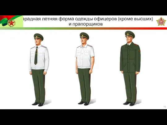 Парадная летняя форма одежды офицеров (кроме высших) и прапорщиков