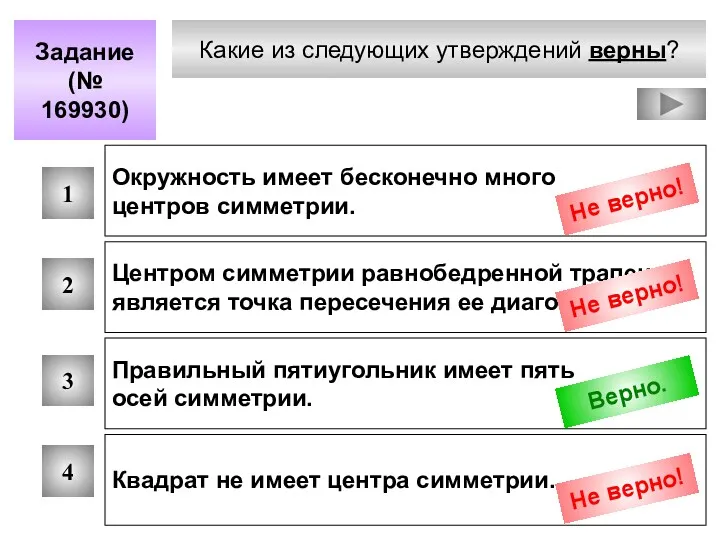 Какие из следующих утверждений верны? Задание (№ 169930) 1 2