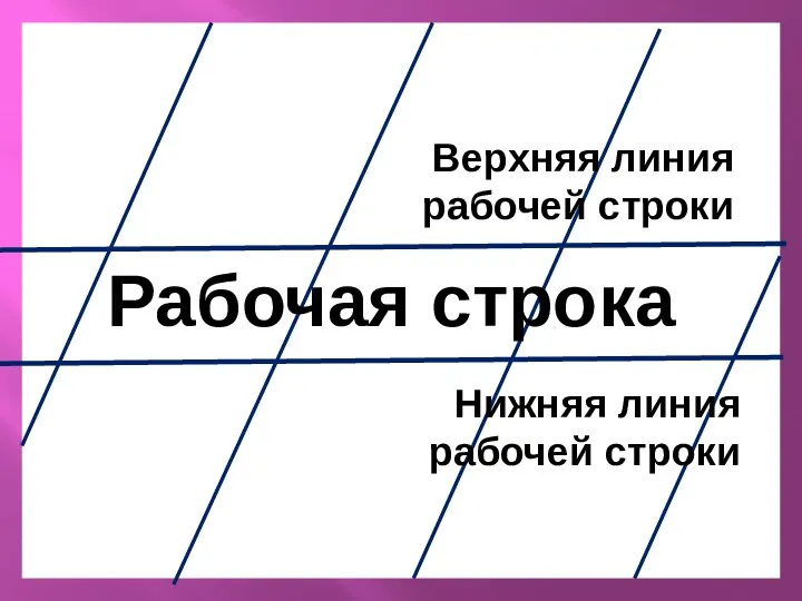 Рабочая строка Верхняя линия рабочей строки Нижняя линия рабочей строки