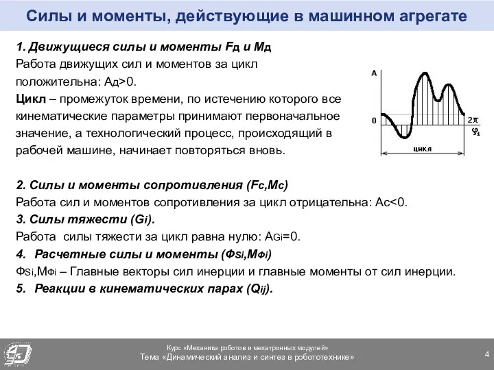 Силы и моменты, действующие в машинном агрегате 1. Движущиеся силы